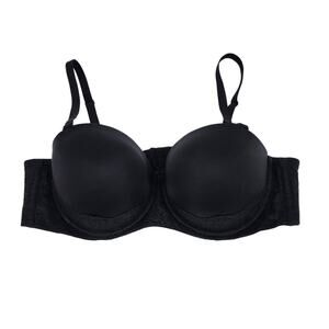 Torrid Curve Black Lace Convertible Strapless Underwire Push Up Bra Size 42D